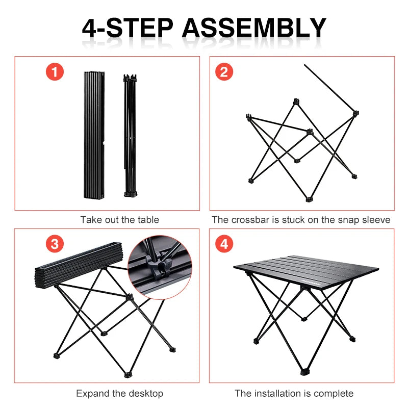 Travel Camping Folding Table Portable Camping Camping Table Aluminum Alloy Outdoor Camping Rolling Table Light Camping Equipment