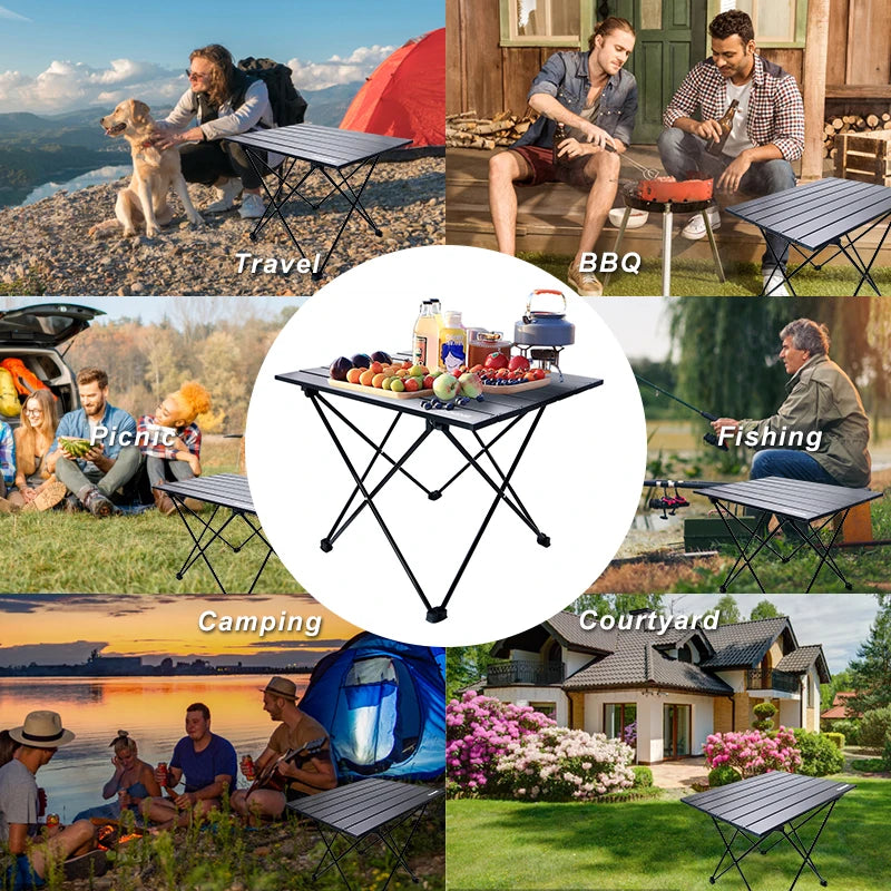 Travel Camping Folding Table Portable Camping Camping Table Aluminum Alloy Outdoor Camping Rolling Table Light Camping Equipment