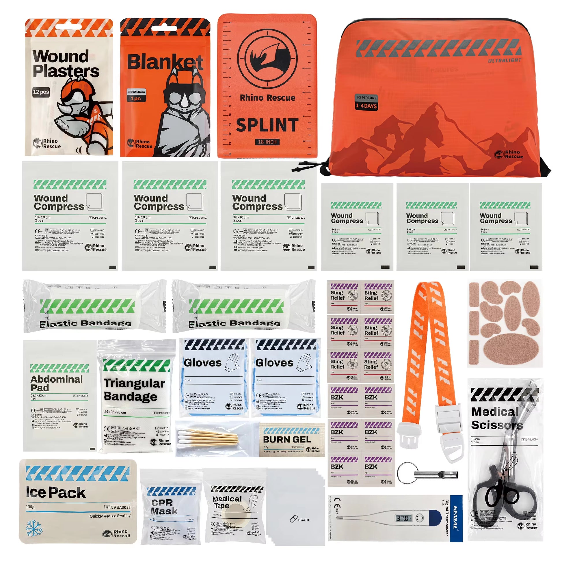 Outdoor Camping First Aid Kit,  Camping Equipment, with 38 Configurations, Suitable for Camping, Travel,