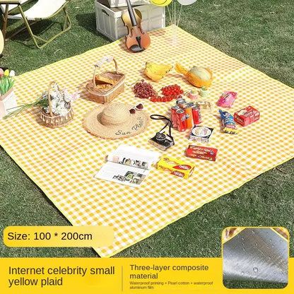 Picnic Mat Camping Hiking Outdoor Portable Beach Blanket Folding Camping Mat Thick Waterproof Lawn Cloth Camping Equipment Mat