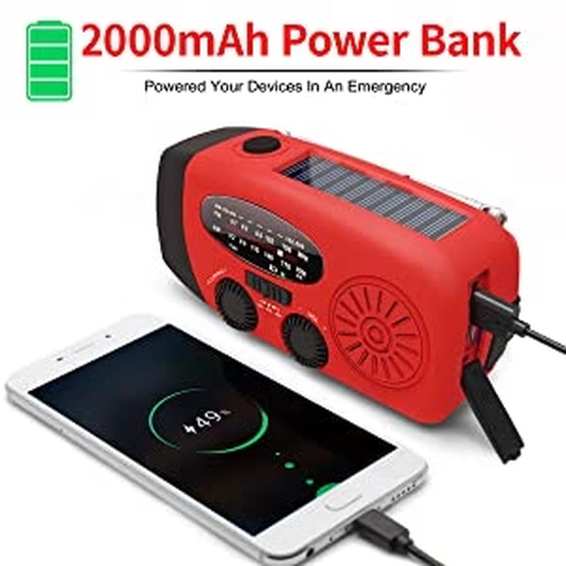 Storm Safe Emergency AM/FM/NOAA Weather Radio – Solar Flashlight & Built-In Phone Charger