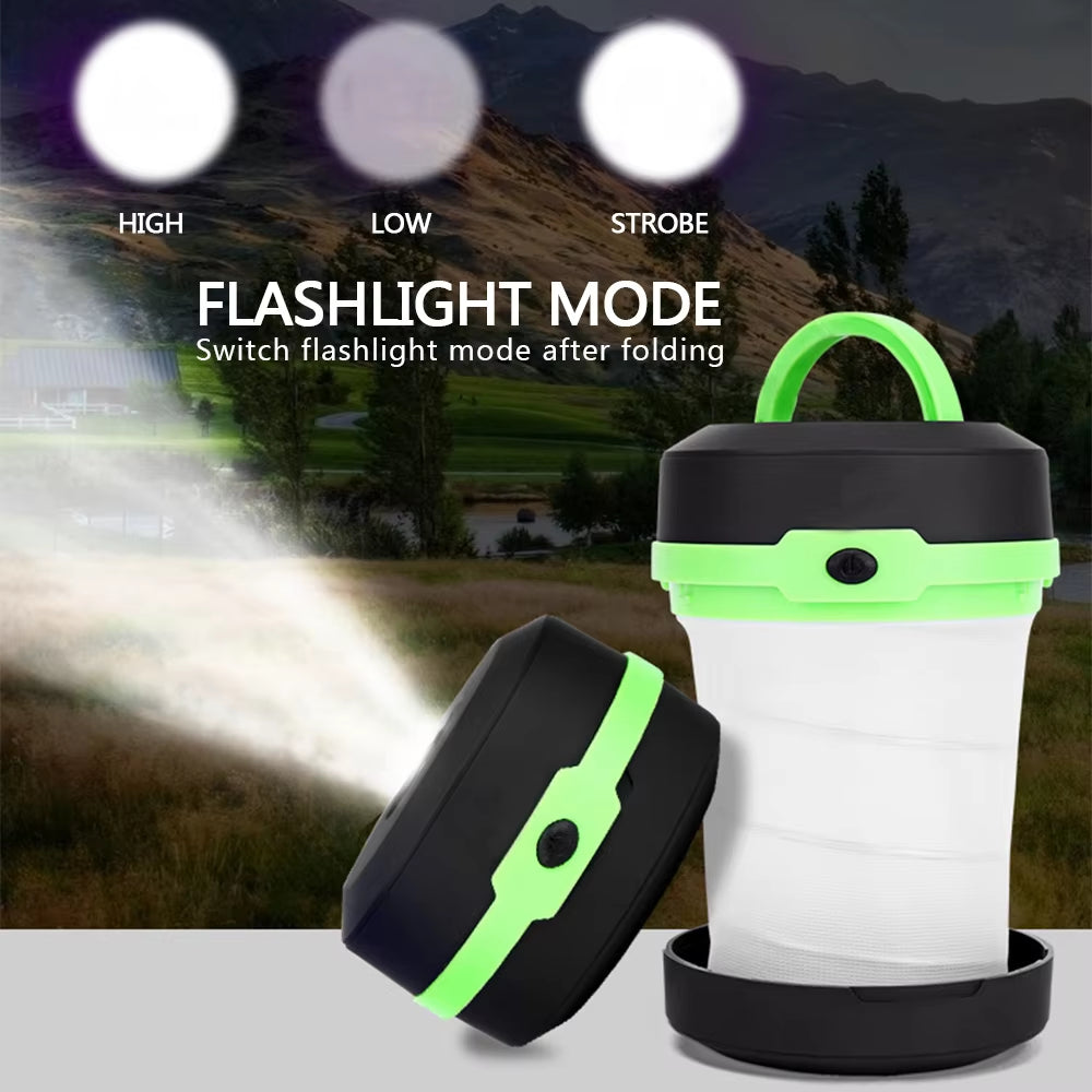 LED Camping Light Retractable Camping Lantern Portable Tent Light Waterproof Emergency Light Camping Lamp Use AA Battery