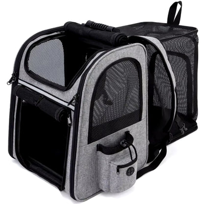 Portable Expandable Pet Backpack – Breathable Double-Shoulder Cat & Puppy Carrier