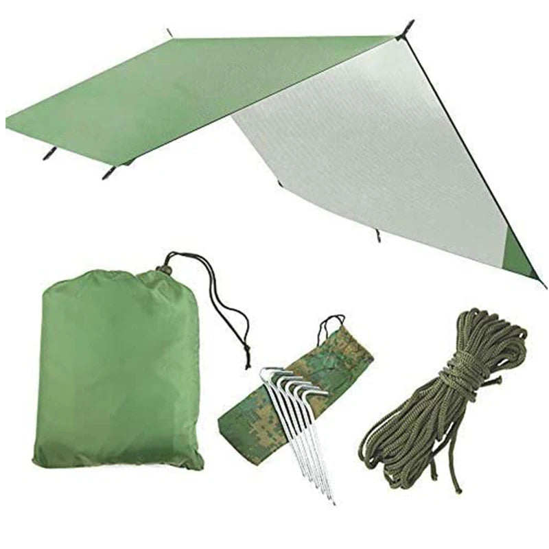 Hammock Rain Fly Tent Tarp Waterproof Windproof Camping Shelter Sunshade Portable Beach Sun Shelter Camping Tent for Camping