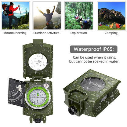 Proster Professional Outdoor Compass – Waterproof Camouflage Clinometer for Camping, Hiking, and Hunting