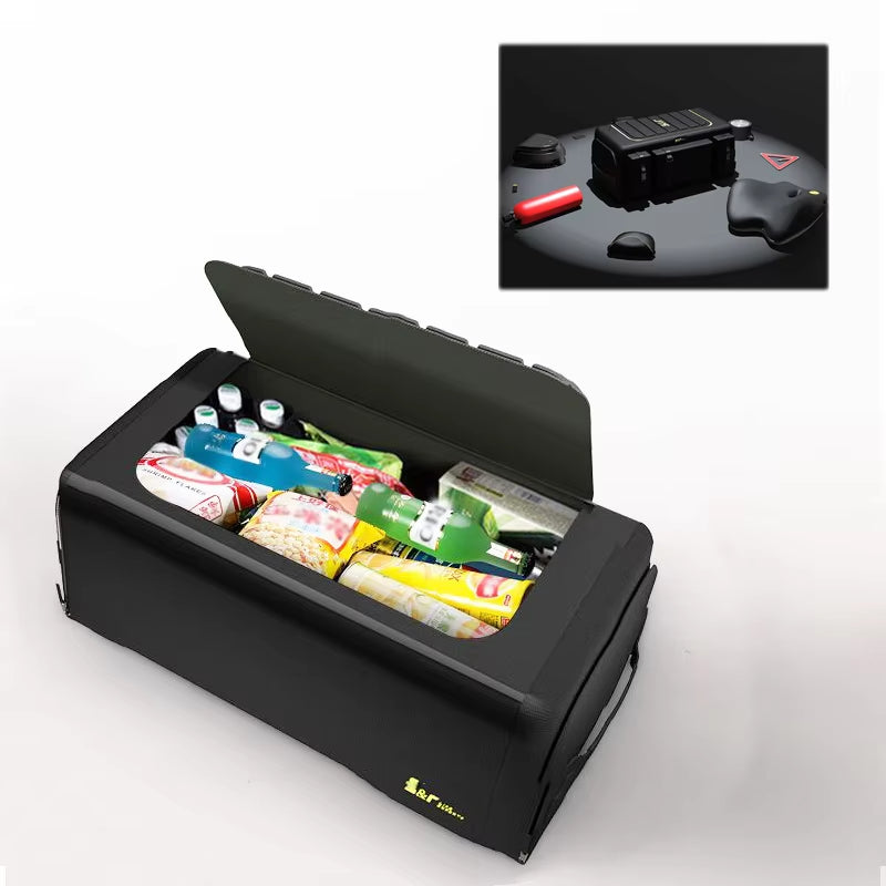 Universal Car Trunk Storage Organizer with Lid – 70L Folding Oxford Cloth Storage Box