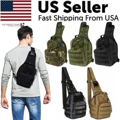 Men's Tactical Sling Backpack – Molle System Shoulder Bag for Outdoor Hiking & Camping