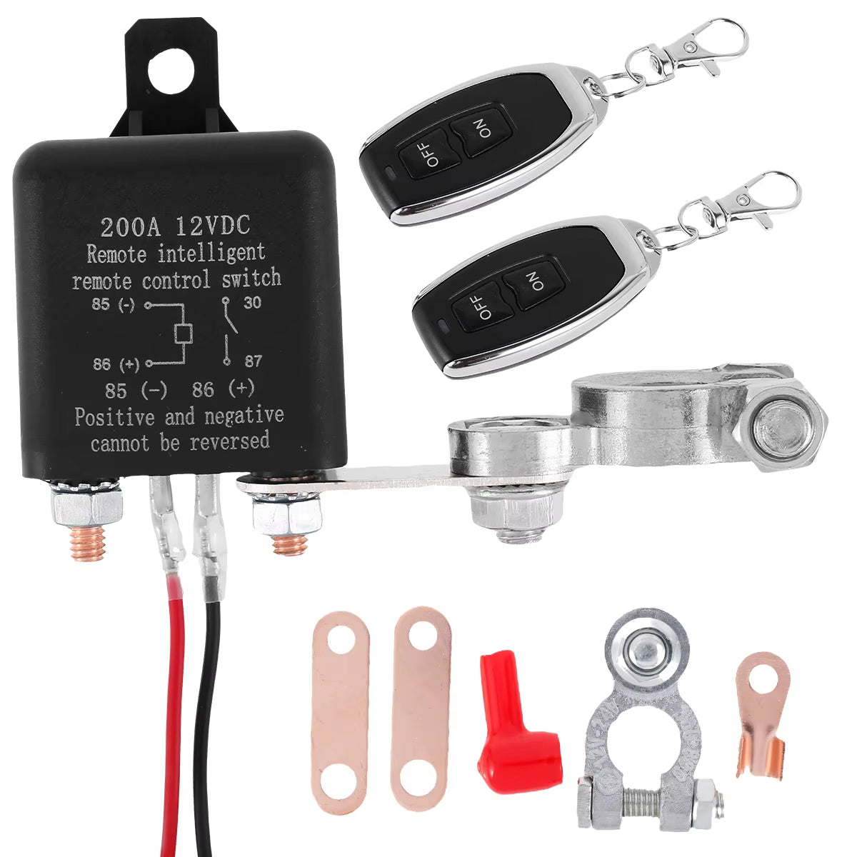 12V Battery Disconnect Switch with Remote Control – Anti-Theft Battery Isolator for Cars, Trucks, and RVs