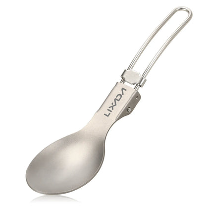 Lixada Camping Folding Titanium Spoon Spork Camping Tableware Picnic Spoon Outdoor Lightweight Tableware Hiking Camping 캠핑