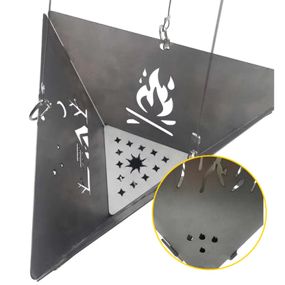 Outdoor Camping Triangle Wood Burning Stove Portable Camping Hanging Stove Outdoor Barbecue Stainless Camping Equipment