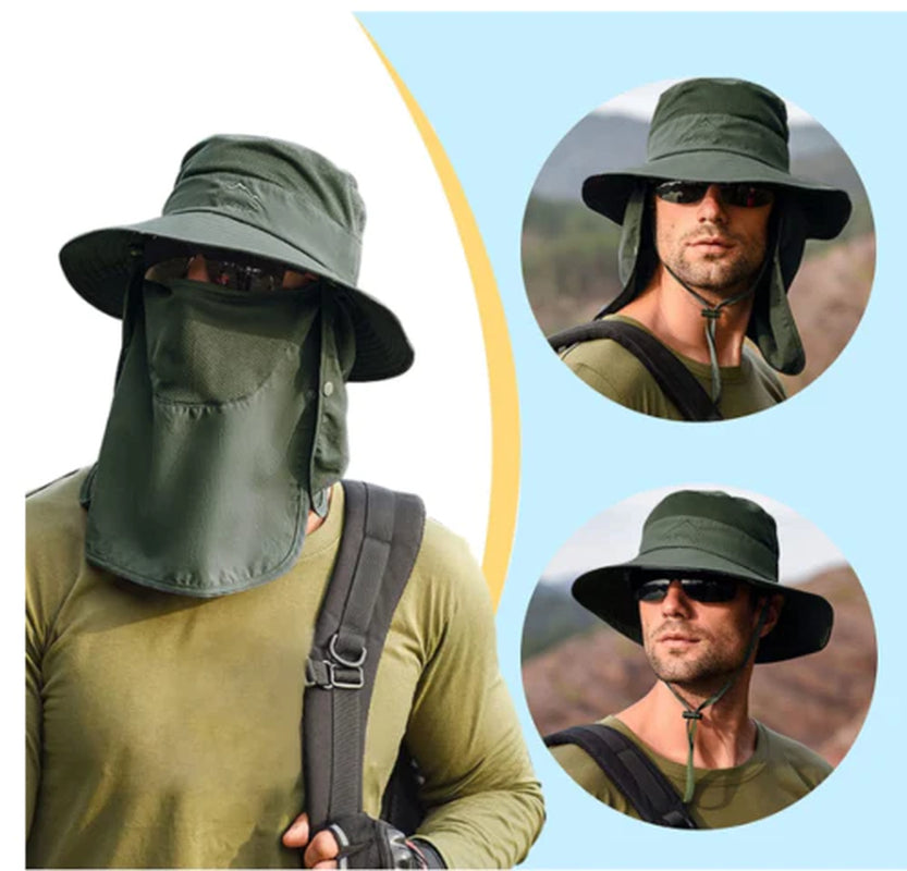 Wide Brim Sun Hat – UV Protection Bucket Hat for Men, Perfect for Hiking, Camping, Fishing, and Outdoor Adventures