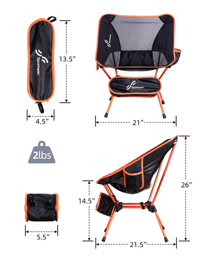 Folding Camping Chair 2 Pack Lightweight Portable Foldable Outdoor Camping Chair for Beach Camping Hiking Picnic