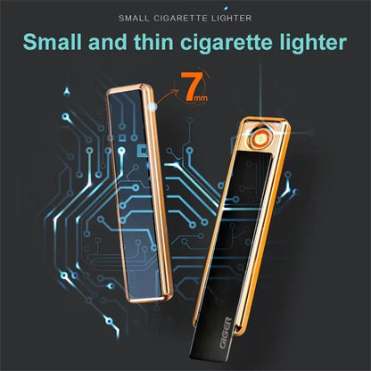 USB Rechargeable Windproof Keychain Lighter – Smooth Mirror Finish Zinc Alloy Cigarette Lighter