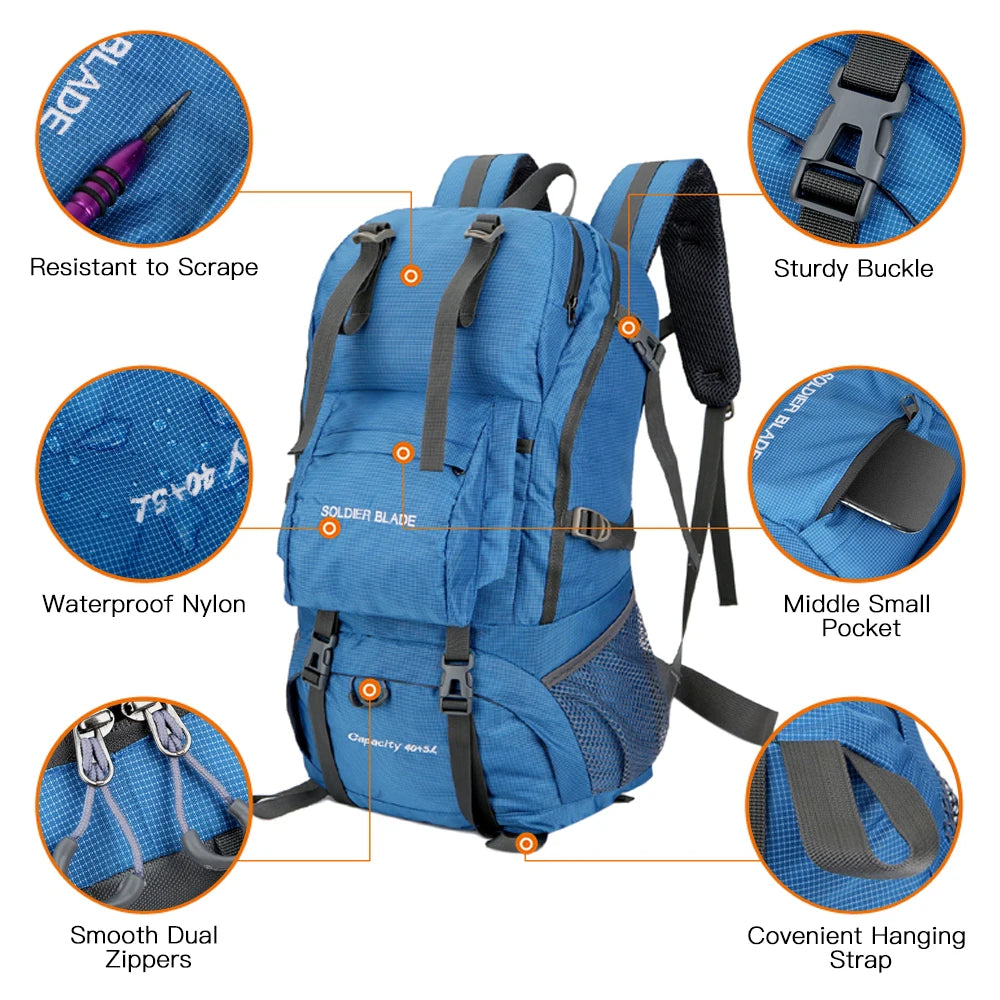 50L Camping Hiking Backpack Large Capacity Mountaineering Pack Waterproof Travel Backpack Camping Hiking