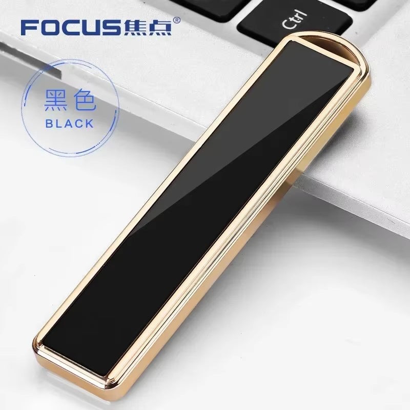 USB Rechargeable Windproof Keychain Lighter – Smooth Mirror Finish Zinc Alloy Cigarette Lighter