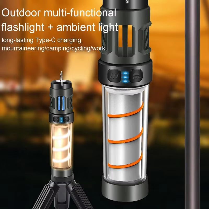 LED Camping Light USB Rechargeable Camping Lantern Waterproof Flashlight Tent Camping Supplies Outdoor Lighting