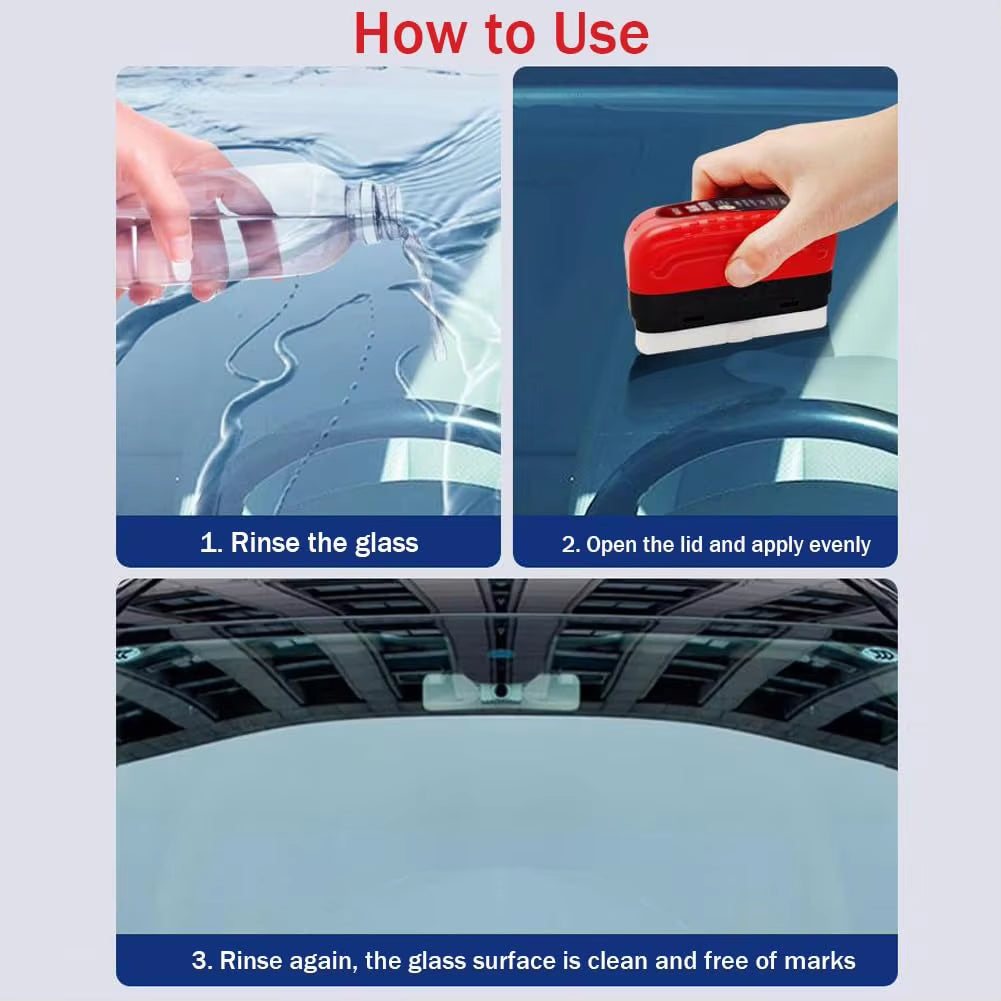 Car Glass Oil Film Remover – Hydrophobic Glass Coating & Cleaning Tool for Windshields and Windows