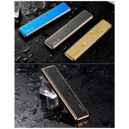 USB Rechargeable Windproof Keychain Lighter – Smooth Mirror Finish Zinc Alloy Cigarette Lighter