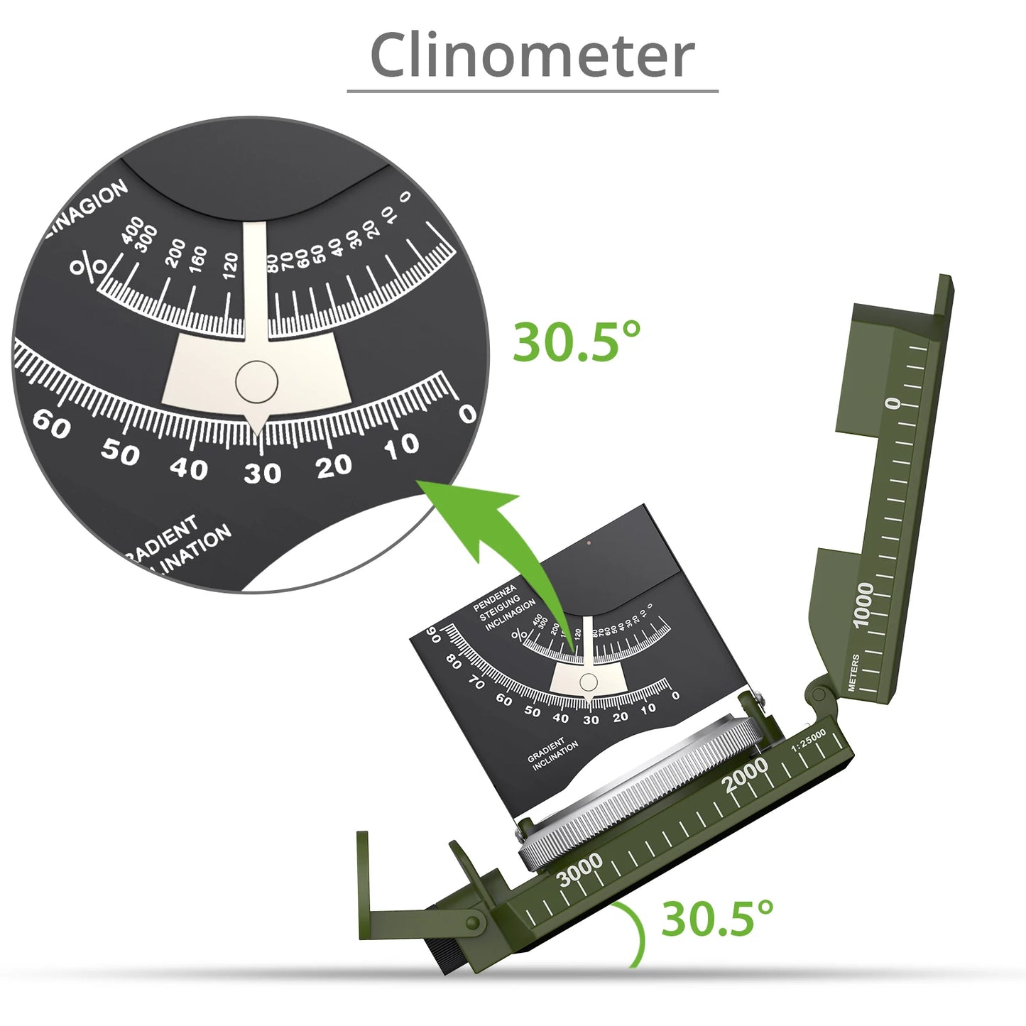 Proster Professional Outdoor Compass – Waterproof Camouflage Clinometer for Camping, Hiking, and Hunting