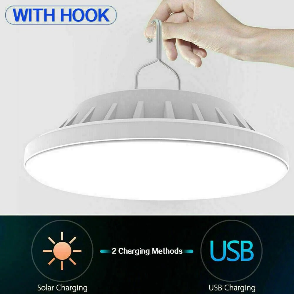 Rechargeable 60 LED Outdoor Camping Tent Light USB & Solar Lantern Hiking Lamp