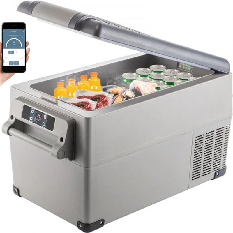 VEVOR 37 Quart Portable Refrigerator – Dual-Zone, App-Controlled 12V/24V & 110-240V for Camping, Travel, and Home