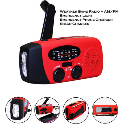 Storm Safe Emergency AM/FM/NOAA Weather Radio – Solar Flashlight & Built-In Phone Charger