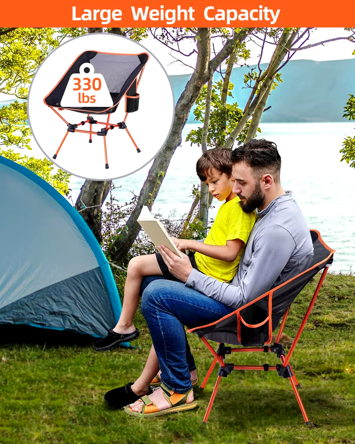 Folding Camping Chair 2 Pack Lightweight Portable Foldable Outdoor Camping Chair for Beach Camping Hiking Picnic