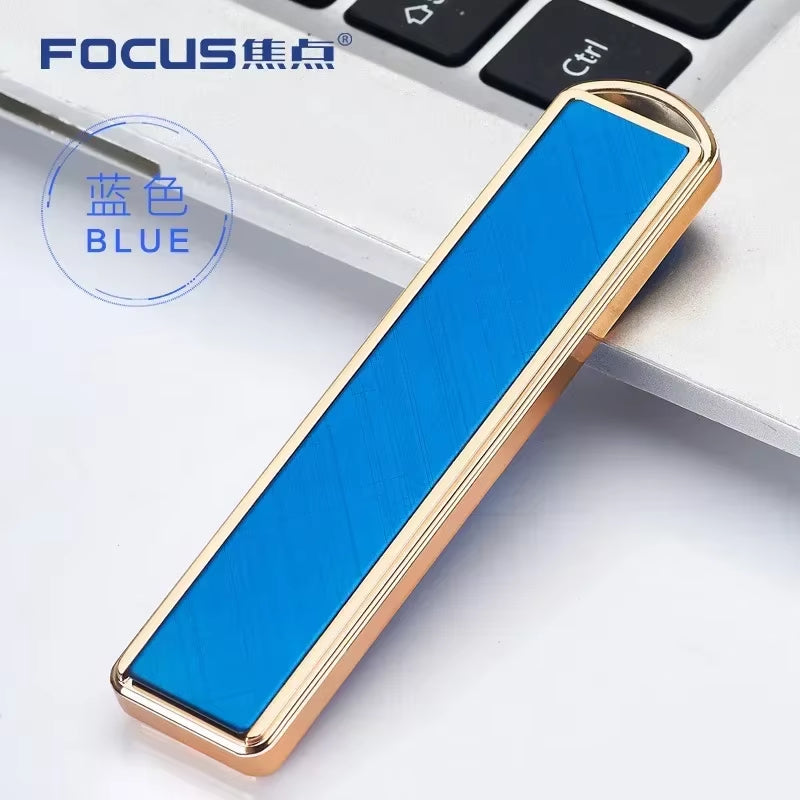 USB Rechargeable Windproof Keychain Lighter – Smooth Mirror Finish Zinc Alloy Cigarette Lighter