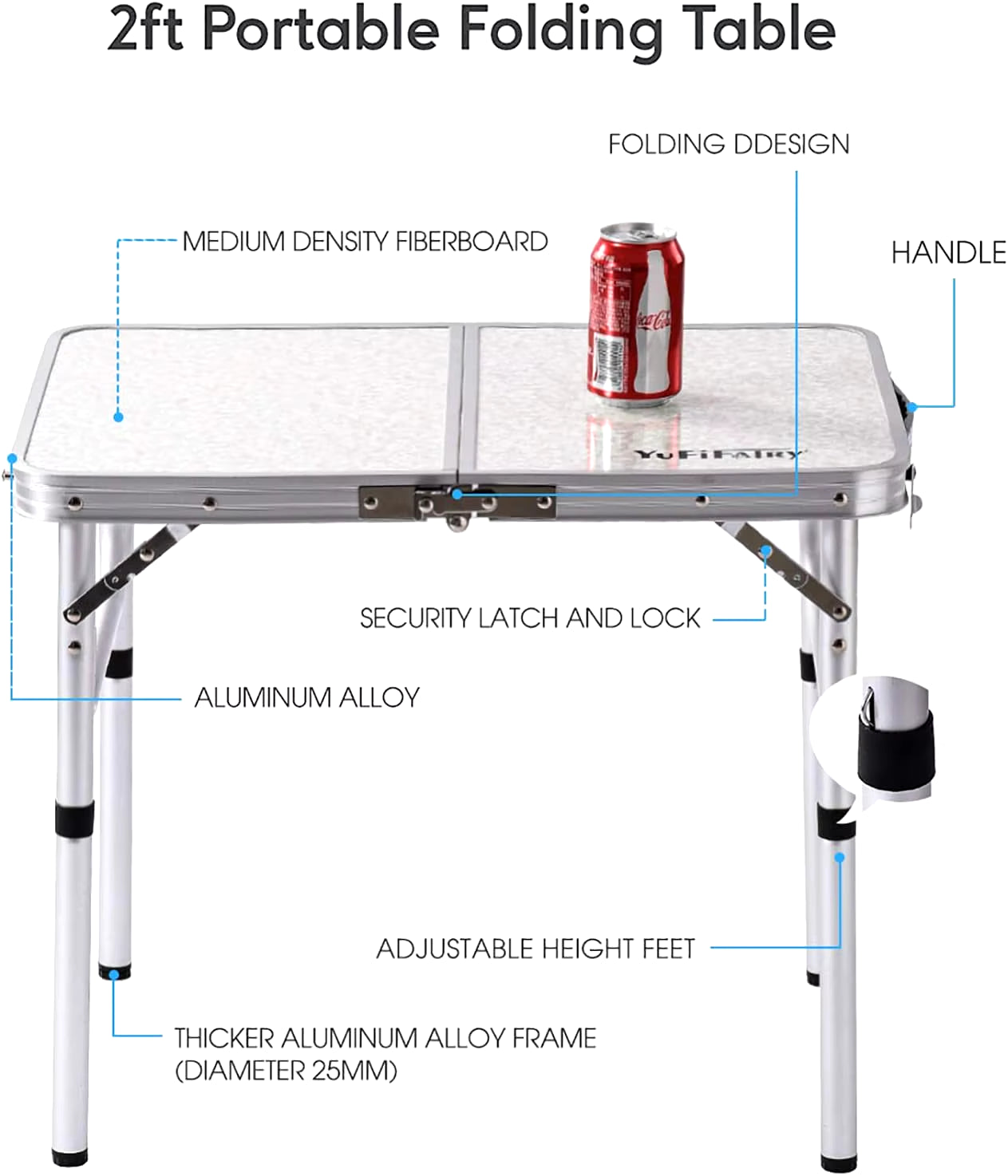 Foldable Portable Camping Table Outdoor Furniture Camping Equipment Camping Table Stainless Steel Picnic Desk Nature Hike