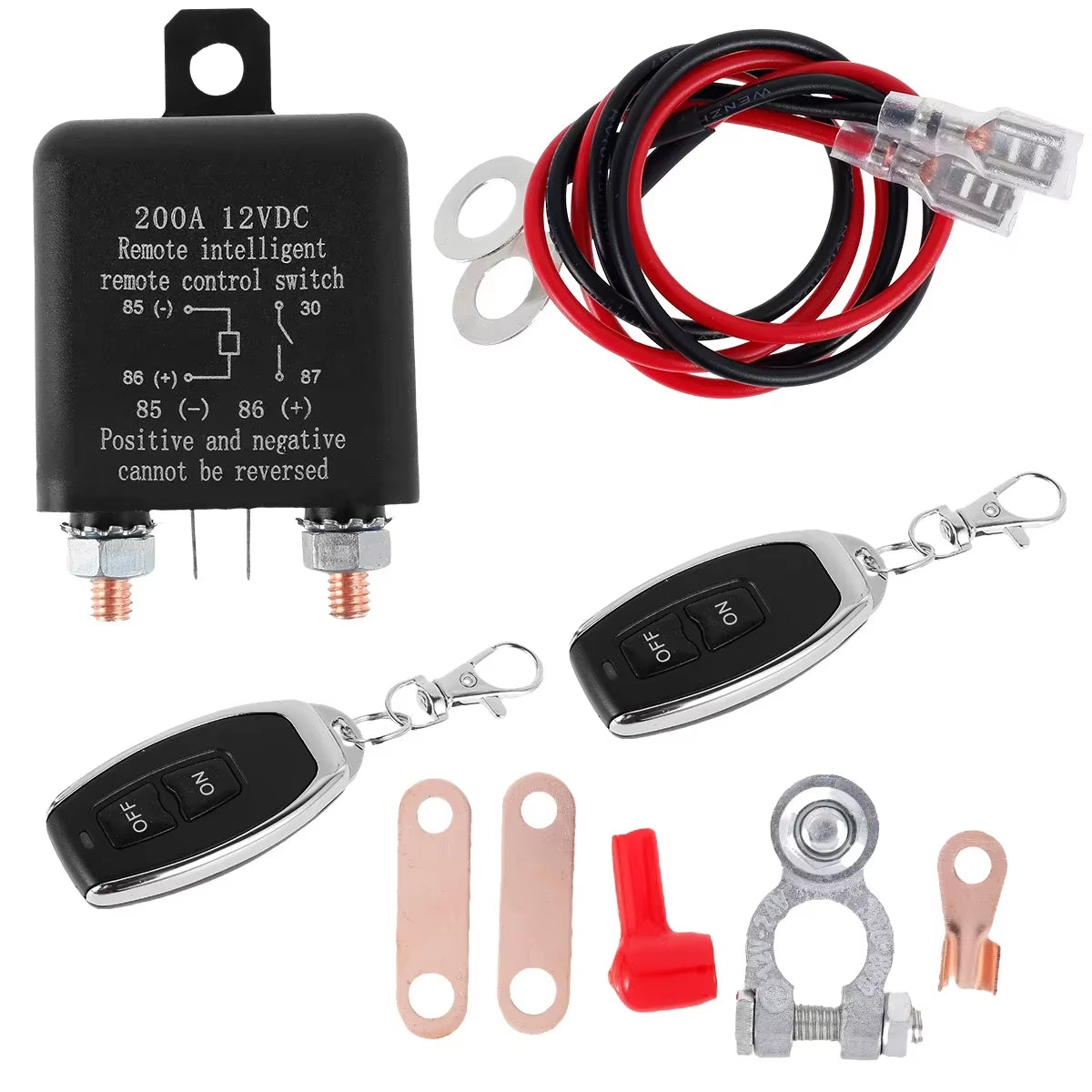 12V Battery Disconnect Switch with Remote Control – Anti-Theft Battery Isolator for Cars, Trucks, and RVs