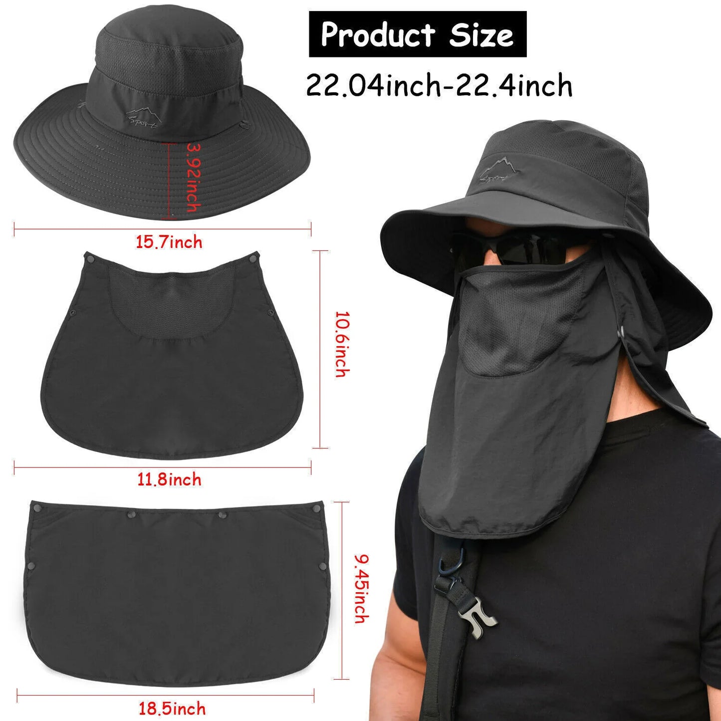 Wide Brim Sun Hat – UV Protection Bucket Hat for Men, Perfect for Hiking, Camping, Fishing, and Outdoor Adventures