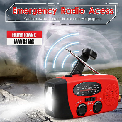 Storm Safe Emergency AM/FM/NOAA Weather Radio – Solar Flashlight & Built-In Phone Charger