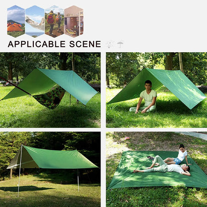 Hammock Rain Fly Tent Tarp Waterproof Windproof Camping Shelter Sunshade Portable Beach Sun Shelter Camping Tent for Camping